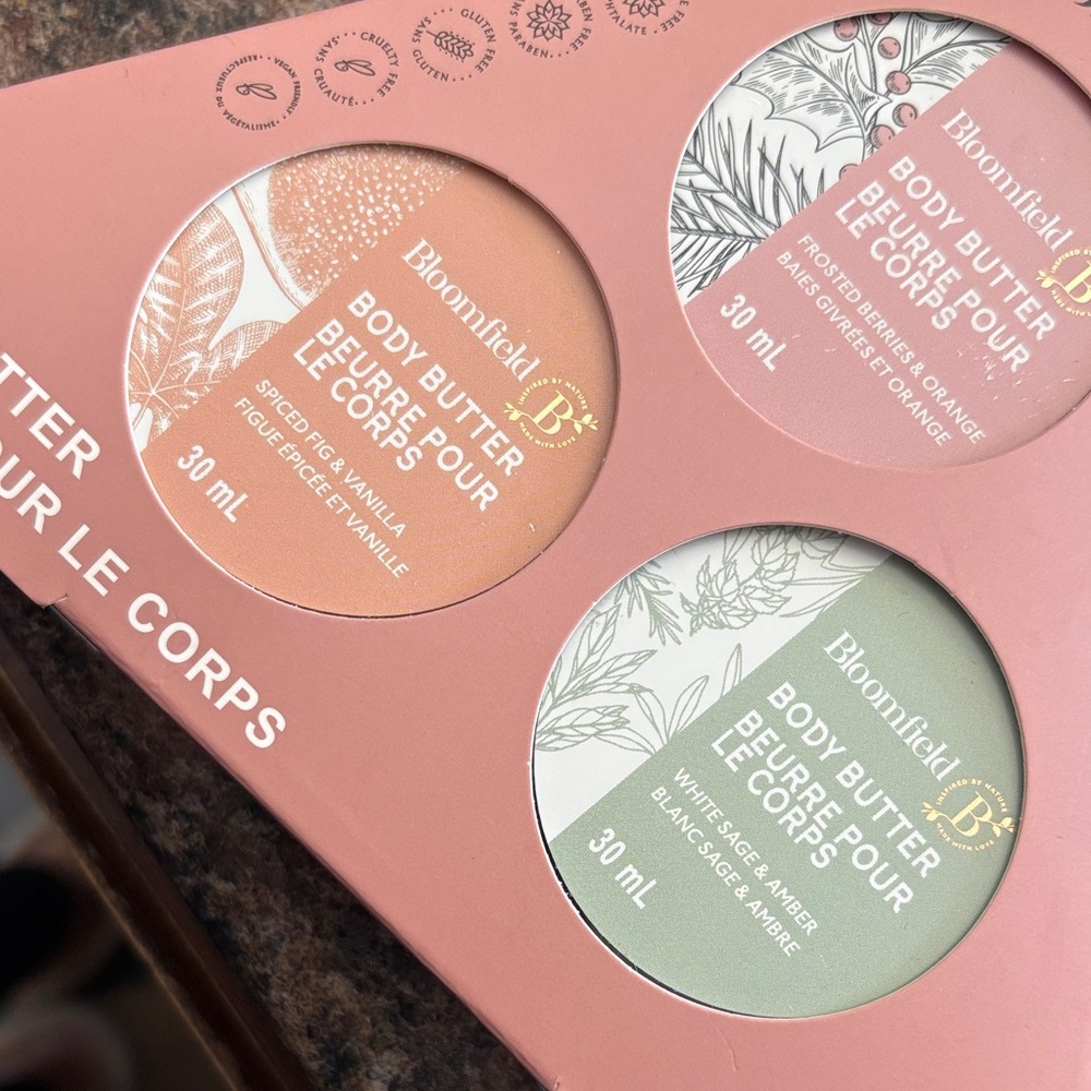 Bloomfield body butters (3 pack) and Bloomfield bath fizzer collection (4pack)